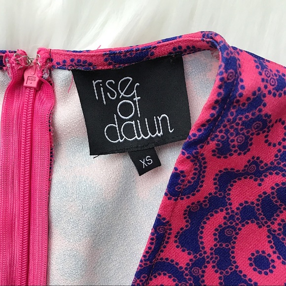 Rise of Dawn Deep V Cut Pink & Blue Romper - Picture 4 of 8